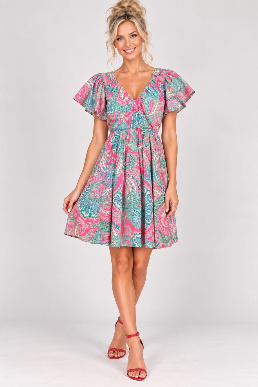 Lilly Pulitzer Pink Paisley Fit and Flare Dress